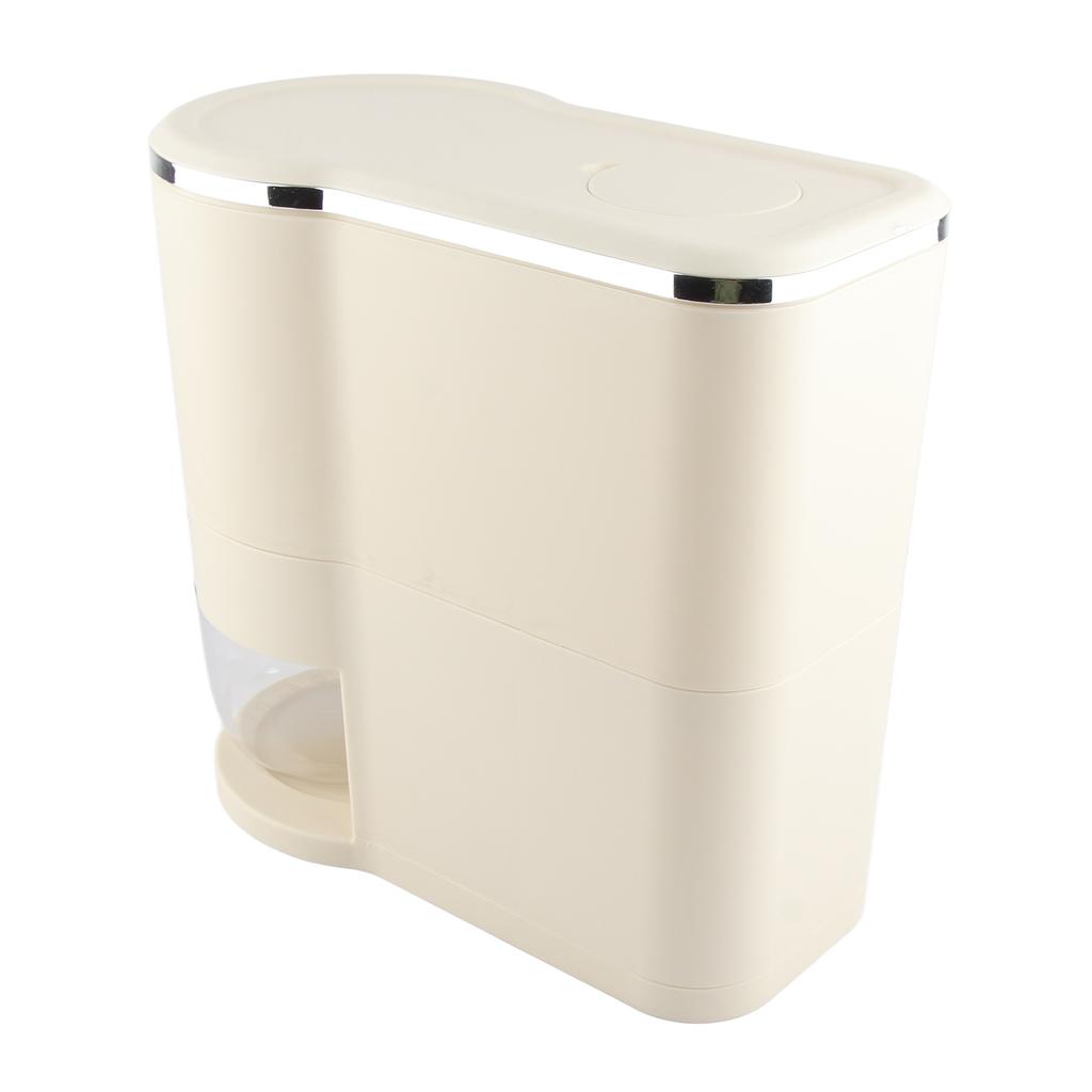 Boîtes à Riz Pression Blanc Crème Anti-Insectes Anti-Humidité Seau de Stockage pour Riz Usage Domestique Seau de Stockage pour Riz