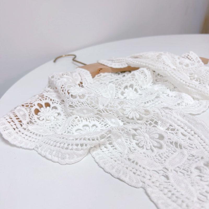 Women Spring and Summer Cotton Triangle Scarf Filigree Knitted Beach Bandana Wrap Pashmina Stole Foulard Hijab