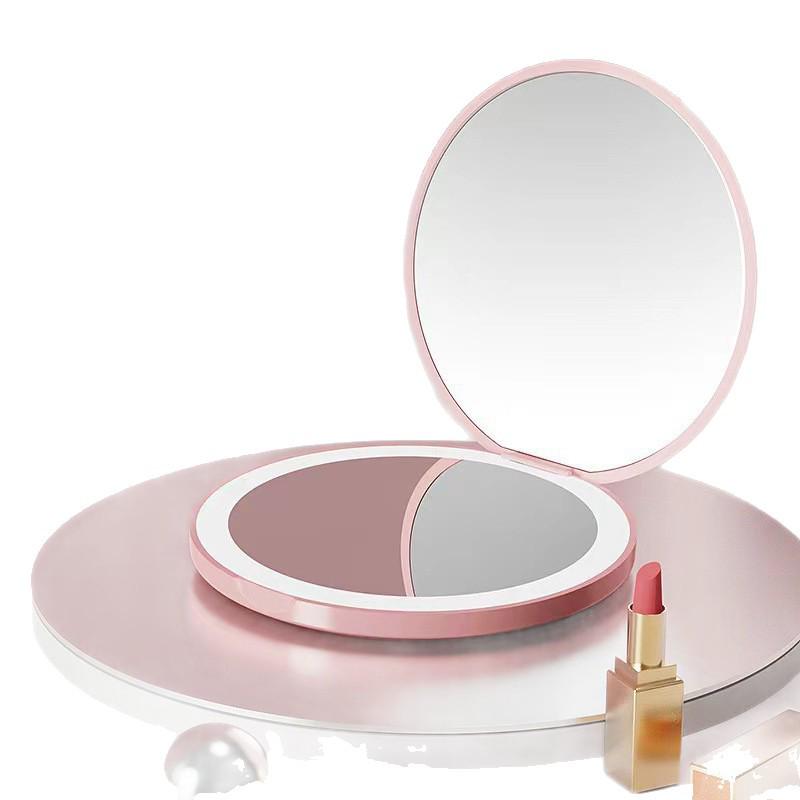 Compact 3x Magnification LED Makeup Mirror with Fill Light