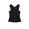Spring New Women's Clothing Casual Easiest for Match V Neck Sleeveless Hem Short Skirt Texture Tops 1223006