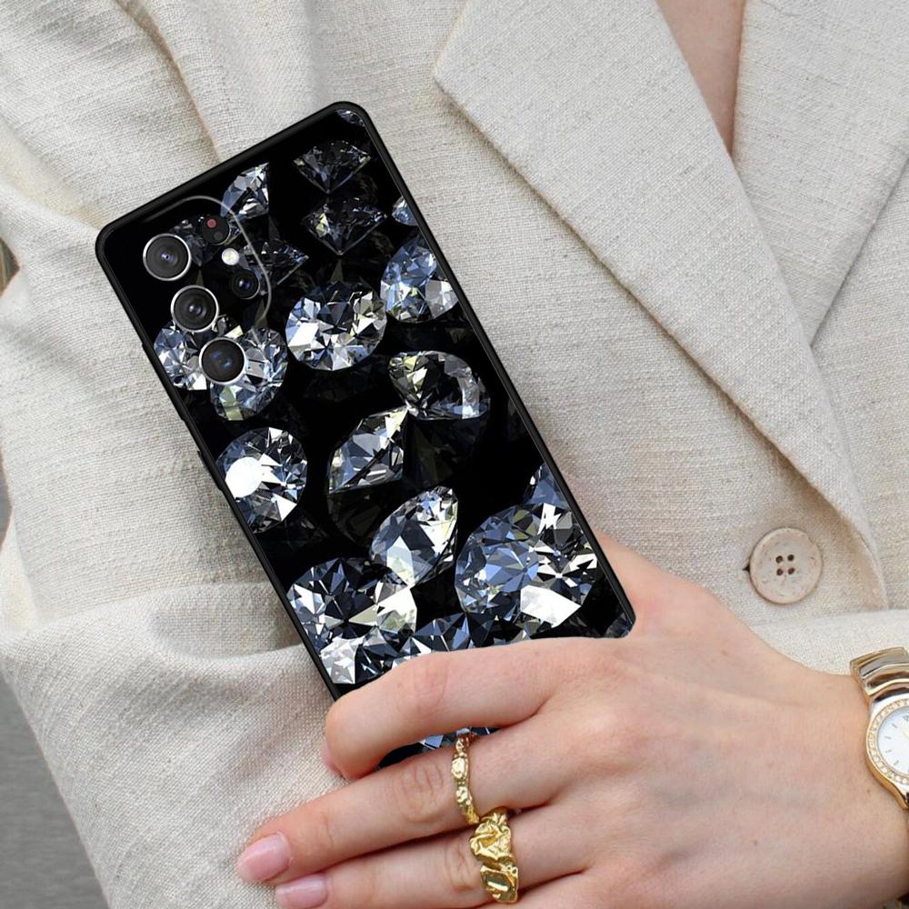 Diamond Crystal Pattern Cell Phone Case for Samsung Galaxy S26 Ultra S25 S24 S23 S22 S21 S20 Note10 Cover