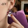 Colorful Double Sided Printed Jewelry 1 Pair Mexico Day of The Dead Earrings for Women, Acrylic Hypoallergenic Sensitive Ears Flower Ghost Dangle Drop