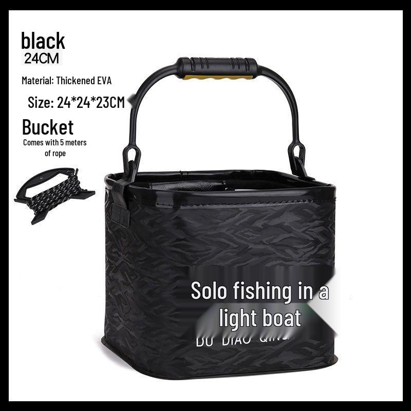 Transparent Folding EVA Fish Keeper Bucket for Camping and Fishing