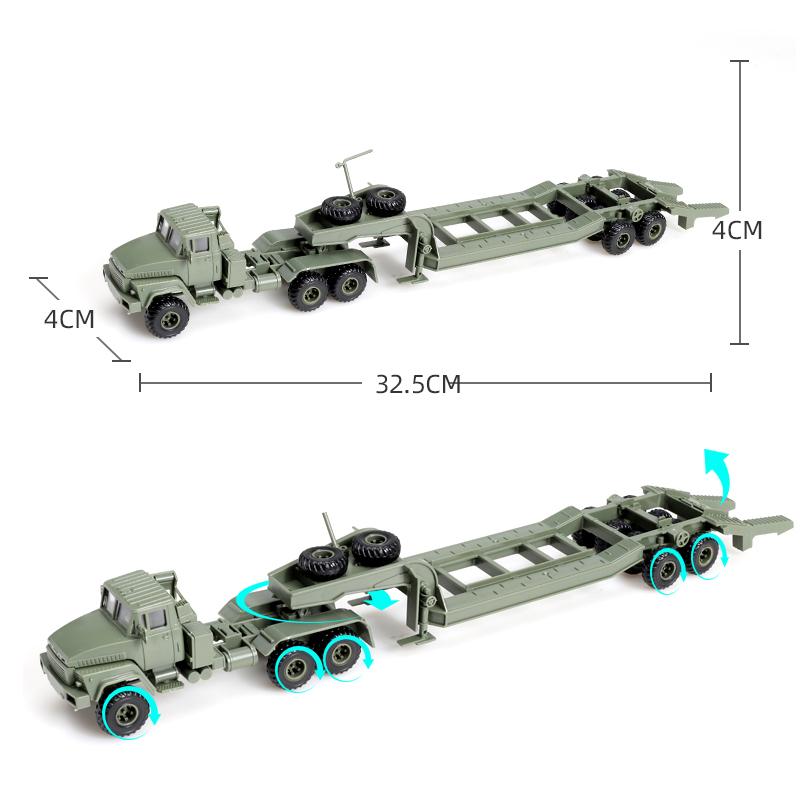 1/72 Military Model Toy Army KRAZ-260B Heavy Tank Transporter Truck Car Armored Vehicle Construction Puzzle Assemble Model Playthings