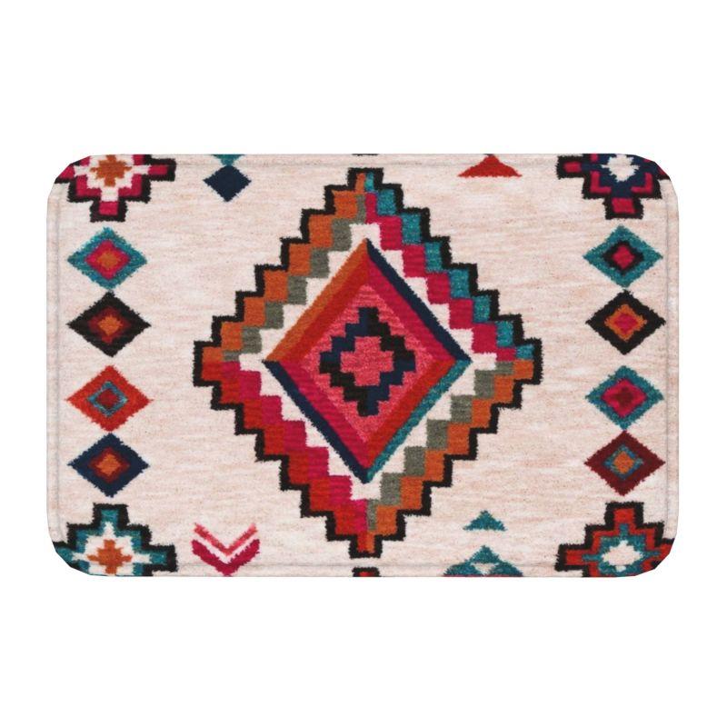 Tapis berbère marocain Style bohème Paillasson d'entrée Antidérapant Antique Bohème Géométrique Paillasson Sol Salle de bain Tapis d'entrée Tapis 40cmx60cm