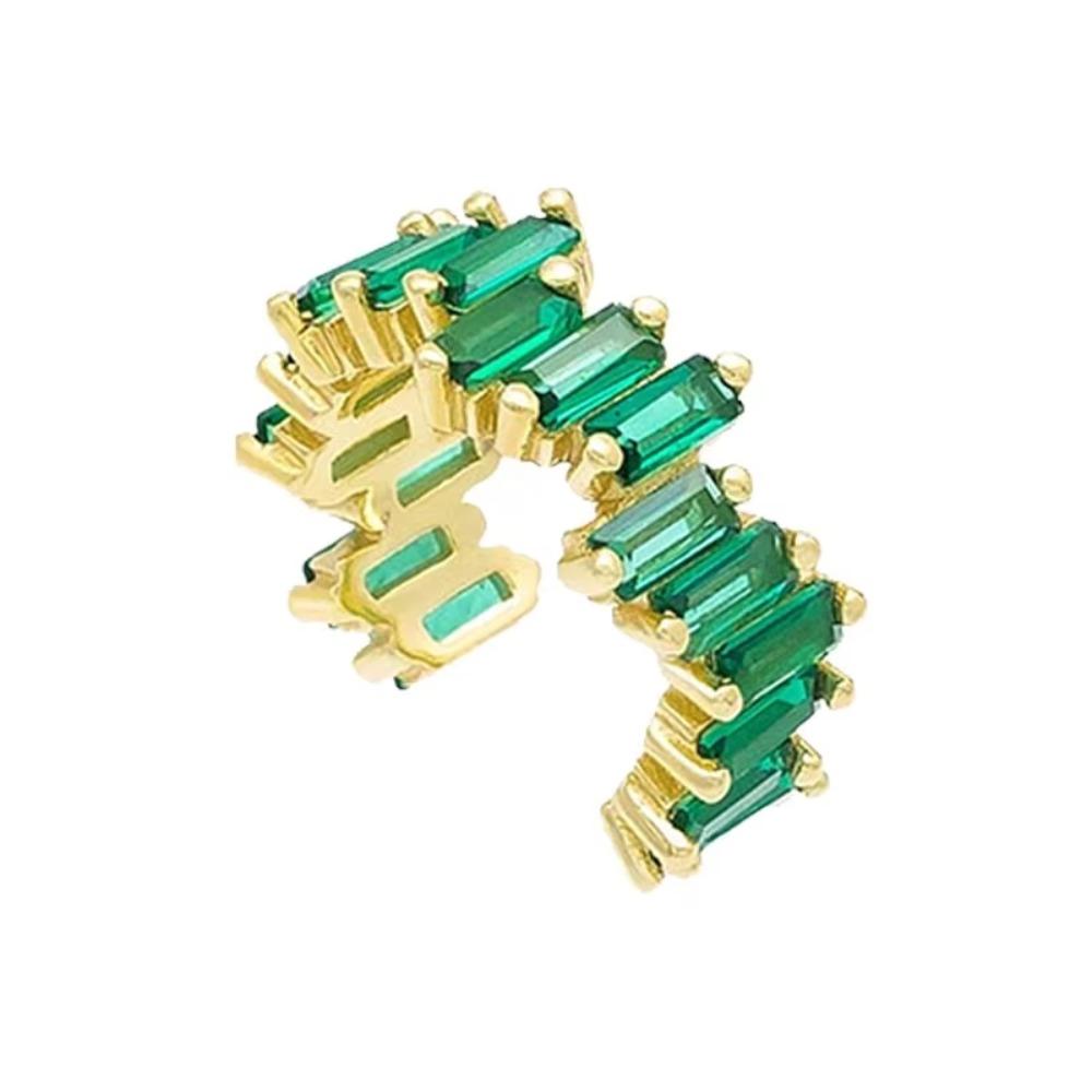 

Позолоченные серьги-клипсы Yuedane для женщин, разноцветные циркониевые серьги-каффы в форме буквы C, серьги-клипсы без пирсинга, модные ювелирные изделия