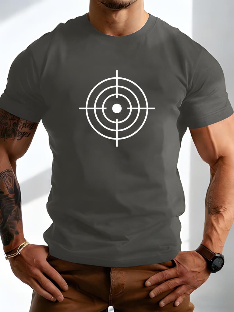 Target Bullseye Simple Front Print Unisexs Crew Neck Short Sleeve Casual Daily Basic Soft Comfort Fit Summer Wear Tee Shirt Top