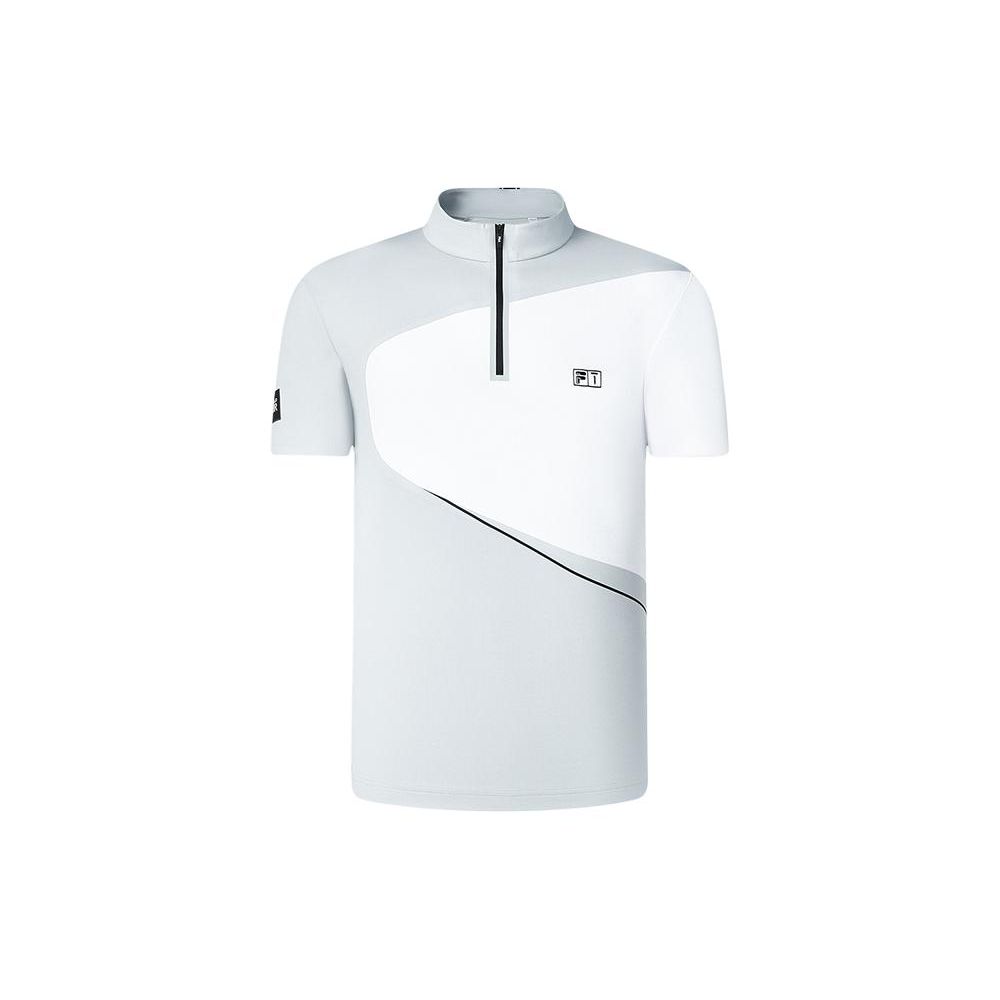

FILA Color Block Polo Golf Elite Knit Short Sleeve T-Shirt Men Tops Mist-Gray-Blue A11M415101F-LB M