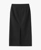 Suare Woman Front Slit Maxi Skirt Black