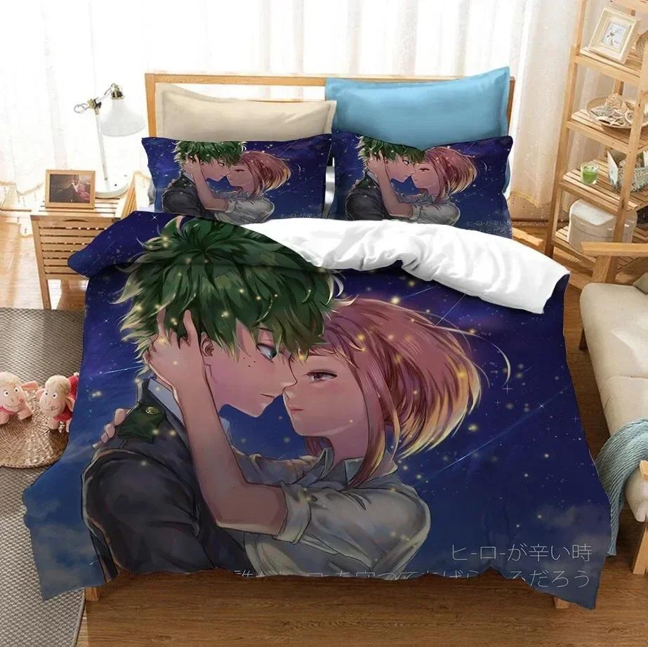 3D Printed Bedding Set Japan  My Hero Academia Duvet Covers With Pillowcases Bedclothes Bed Linen Home Textile Bedding Set