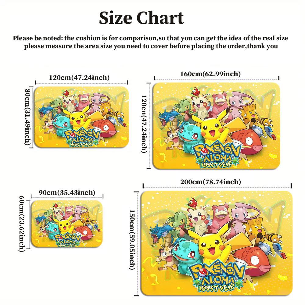 Cute Anime Cartoon Creatures Area Rug Non Slip Soft Floor Mat For Kids Room Gamer Room Living Room Decor Washable Carpet