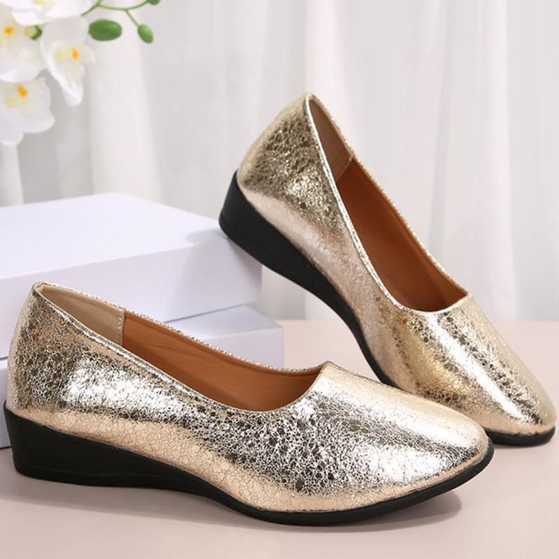 Fashion 2025 Fashion Bling Flat Shoes for Women Spring Autumn Solid Pointed Toe Women's Shoes All-Match Plus Size Flats Shoes Ladies
