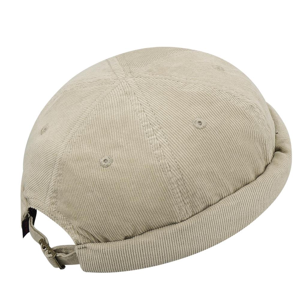 Clape Brimless Roll Retro Outdoor Men's Cap, Cotton, Style, Casual, Round, Slimming, Unisex, (C-HBH01-Beige)