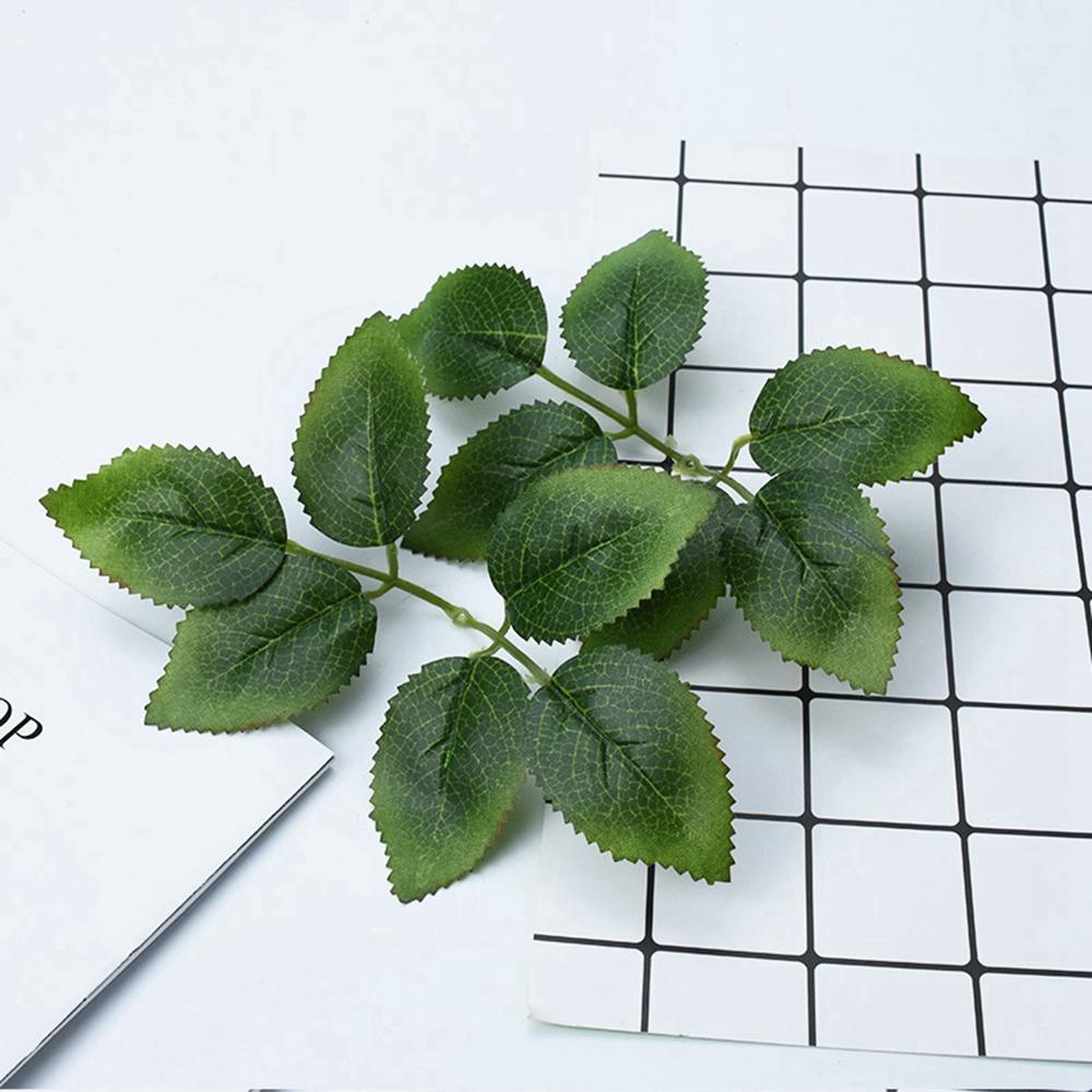 Silk Wreaths Home Decoration Artificial Rose Leaves Green Leaf Fake Plants Bridal Accessories