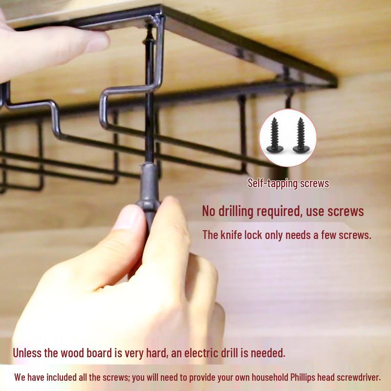 Upside-Down Red Wine Glass Rack for Hanging in Cabinets