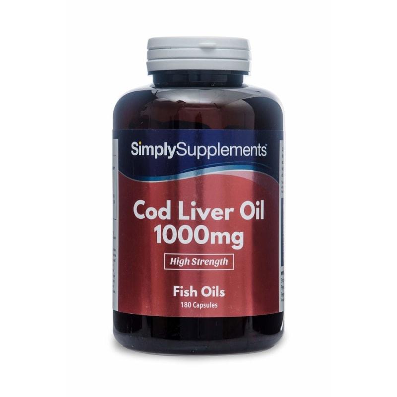 

SimplySupplements Cod Liver Oil 1000 mg, Fish Oil 180 Capsules