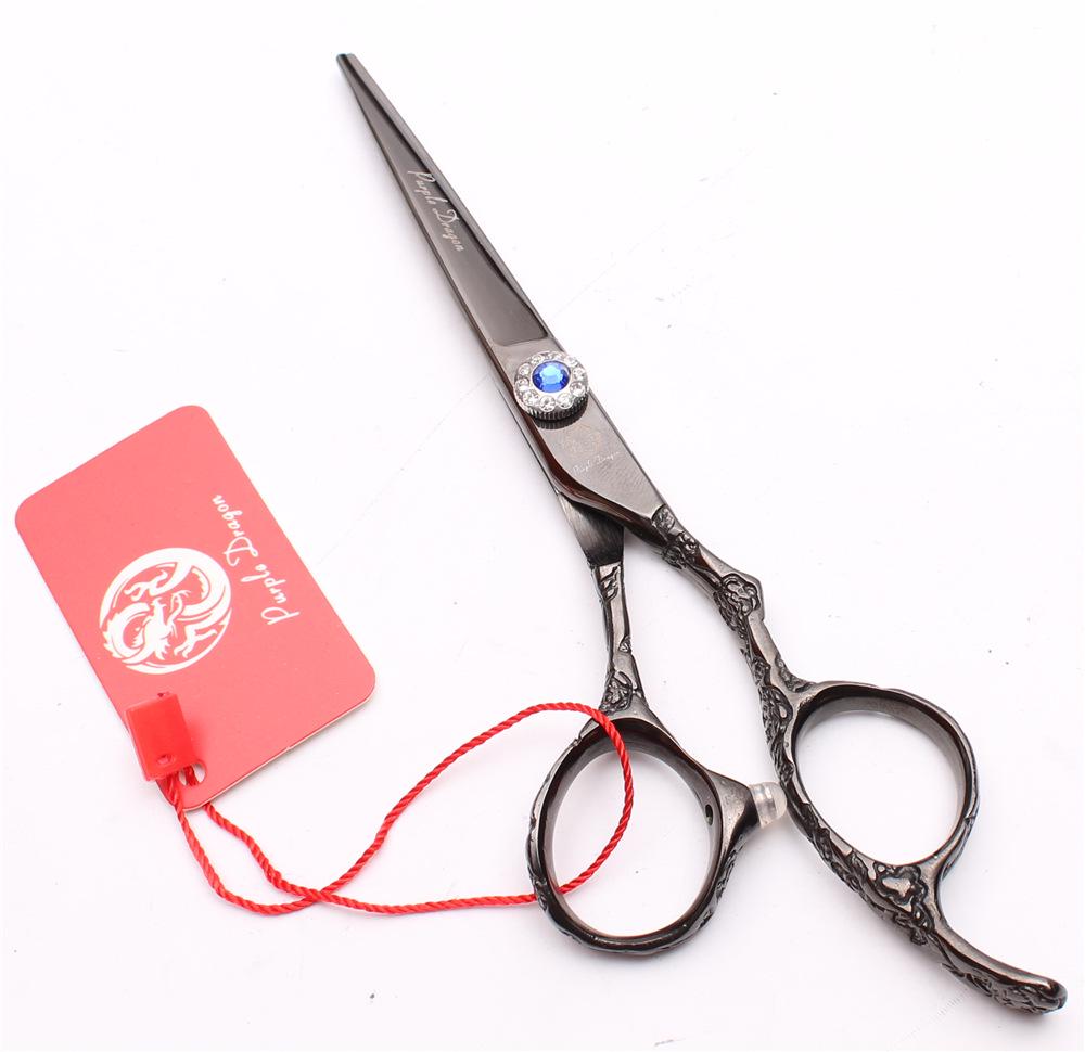 Purple Dragon Hairdressing Scissors, 6.0" Plum Blossom Handle: Straight & Thinning Shears for Hair Cutting, Bangs - Gold/Color/Black/Silver.