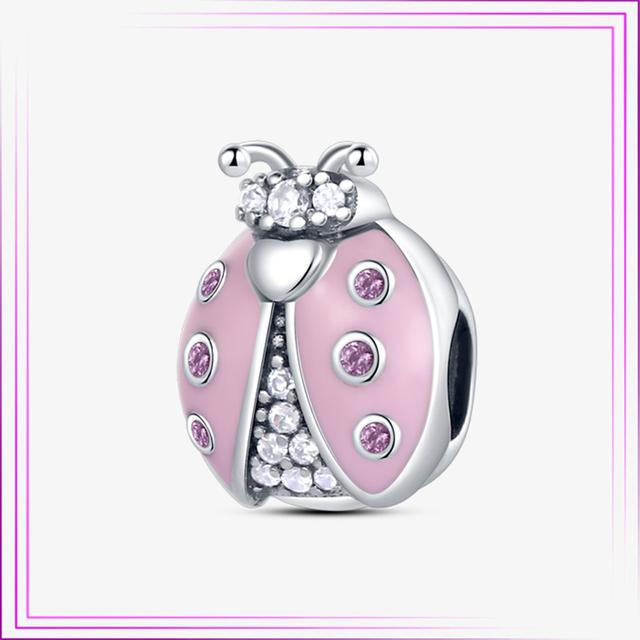 925 Sterling Sølv Hjerte Blomst Luftballong Flamingo Rosa Sjarm Plata De Ley Bil Katt Perle DIY For Originalt Armbånd Smykker