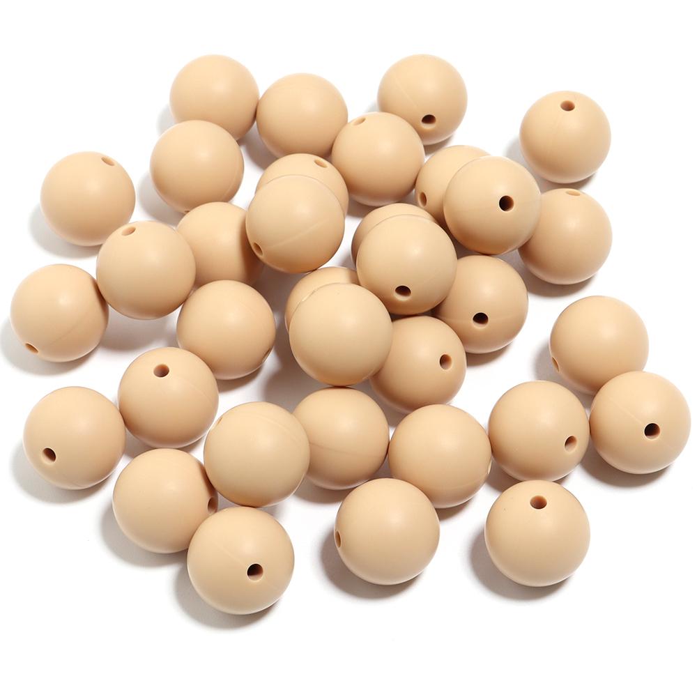 20pcs/Lot 12 15mm Candy Color Round Acrylic Imitation Silicone Beads Round Spacer Loose Bead for DIY Jewelry Making Accessories
