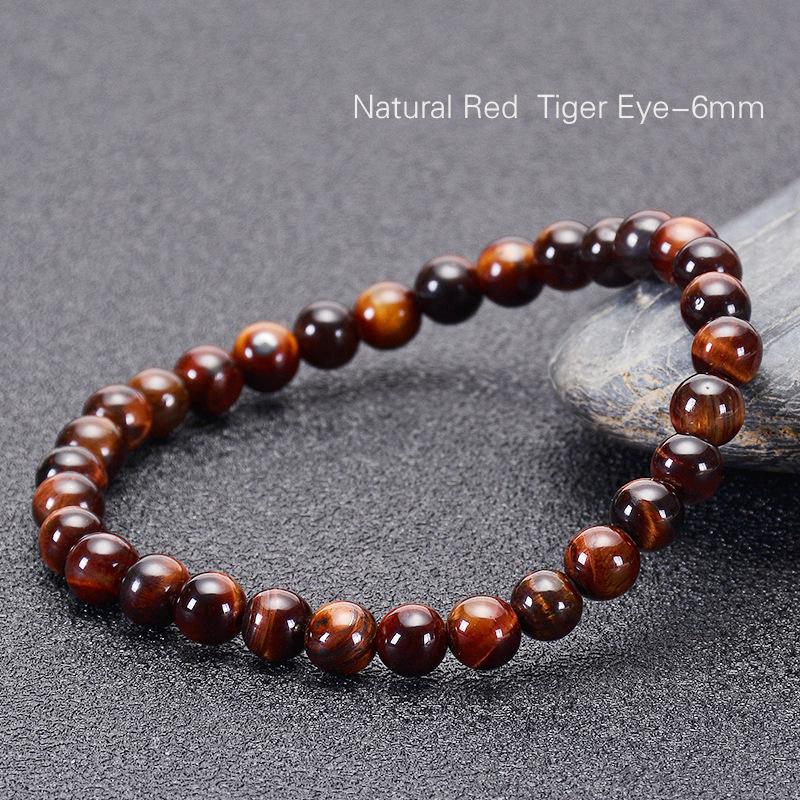 Jewelry, natural red tiger eye stone single circle bracelet, tiger eye stone bracelet, 6/8/10/12mm, Christmas gift, Valentine s Day gift