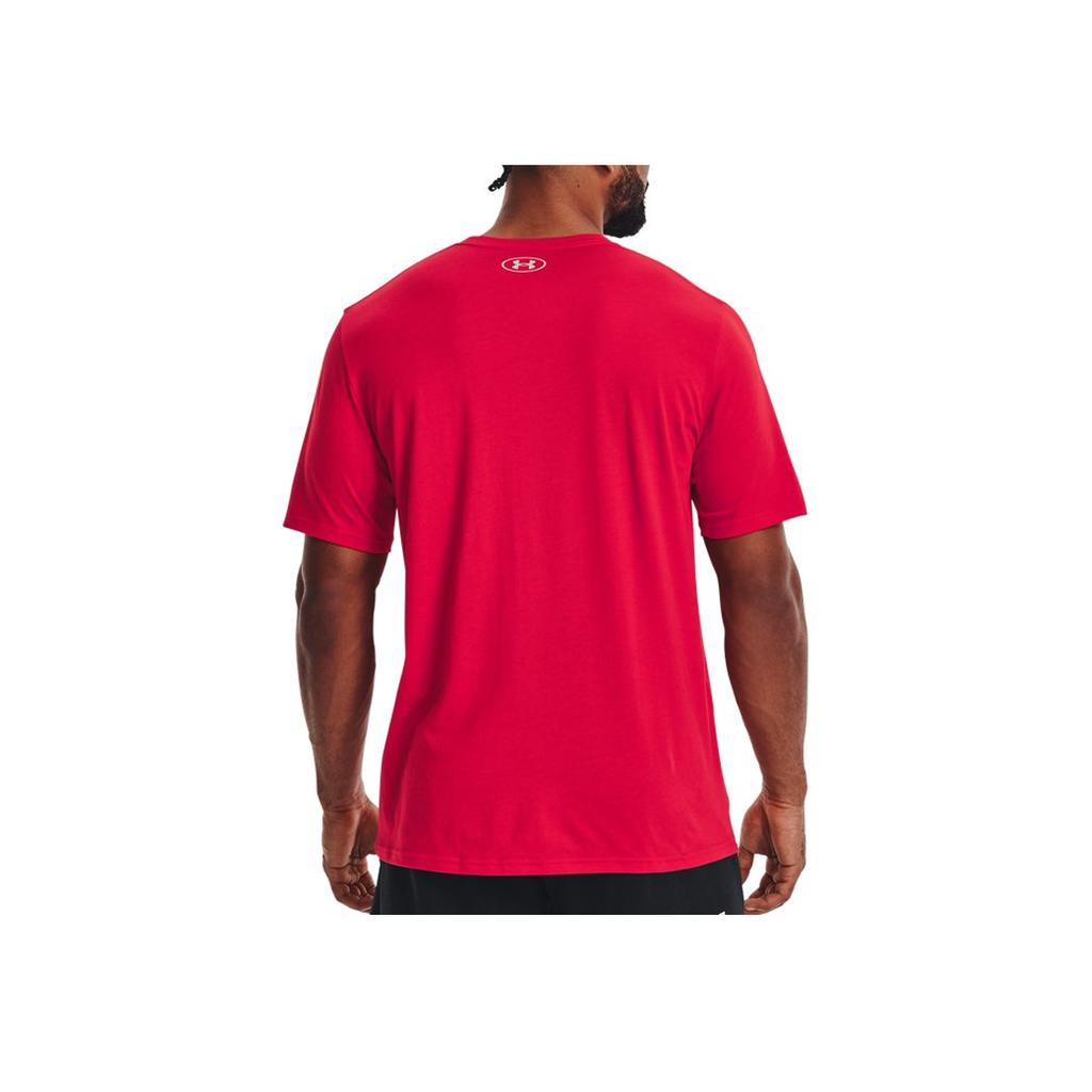 Under Armour Big Logo Print Sports Casual Crew Neck Short Sleeve T-Shirt Men Tops Red 1370520-600