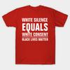 Unisex Fashion TShirt White Silence Equals White Consent Print TShirt Plus Size S-5XL T-Shirt 100%Cotton Tops O Neck Short Sleeve Tees