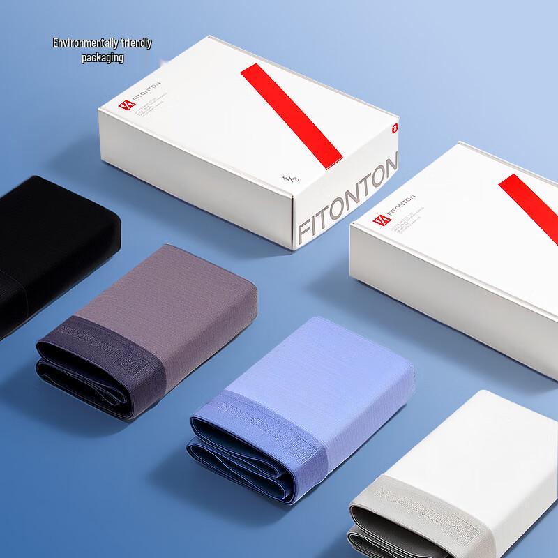 FitonTon Men's Pure Cotton Antibacterial Loose Boxer Briefs