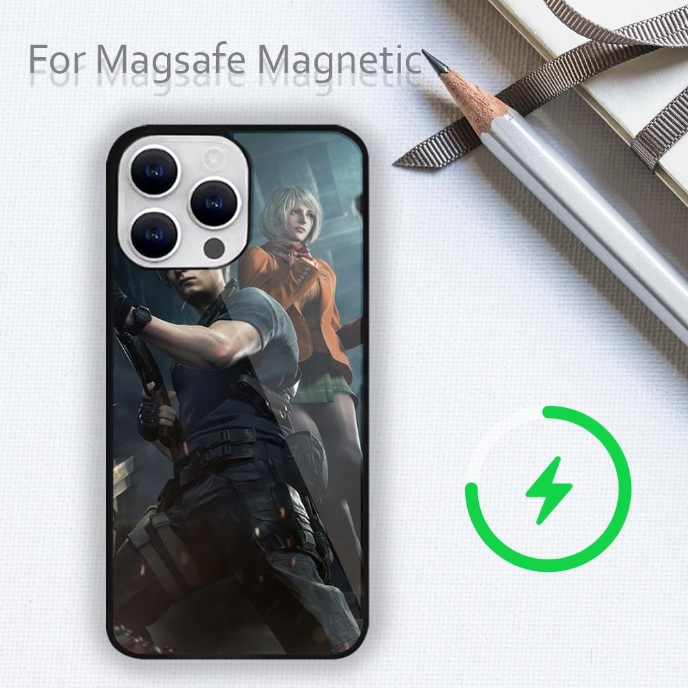 Pouzdro na telefon R-RESIDENT GAME E-EVILS 4 pro iPhone 15 14 13 12 11 Plus Pro Max Magsafe magnetické bezdrátové nabíjení