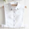 Colletto Falso in Cotone Coreano da Donna Argento Perline Rimovibile Colletto Falso Camicetta Strass Falsi Colletti Femminili Colletto Staccabile