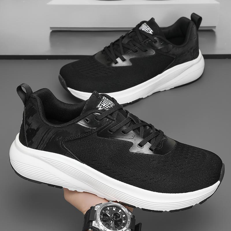 

Tennis Shoes for Men Casual Sneakers Fashion Male Sports Sneakers Thick Sole Non Slip Comfortable Running Sneakers Man 46 чорний