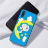 Cute Doraemon Moon Phone Case For Samsung Galaxy A12 A22 A31 A32 A50 A51 A70 A71 A72 A11 A21S A02S A10S A20S A30S A52 S 5G Cover