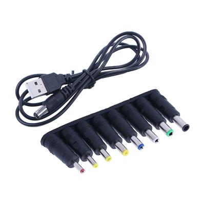 In 1 Charging Cord HUB Splitter Laptop Power Adapter USB To DC Jack Interchangeable Plugs DC Connector DC Power Supply Adapter