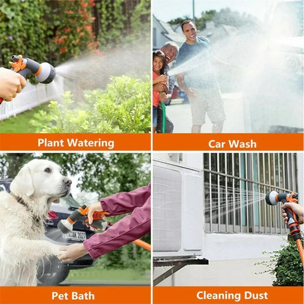 NEW Car Garden Hose Nozzle Spray Lawn Watering 8 Spray Patterns Multi-function Nozzle Wash Sprayer Car High Pressure Hand-held