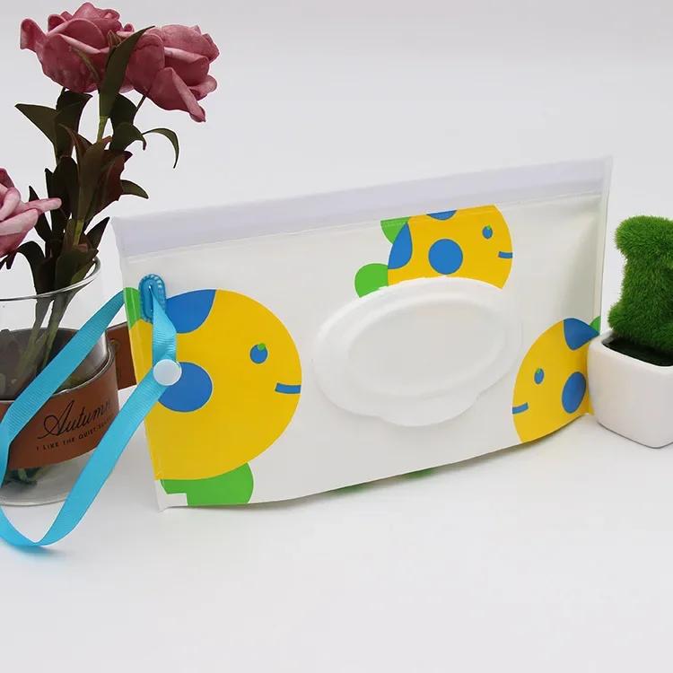 1Pc EVA Snap-Strap Reusable Refillable Wet Wipe Bag Outdoor Useful Tissue Box Baby Wet Wipe Pouch Wipes Holder Case Flip Cover