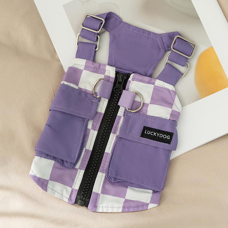 

Japanese and Korean Style Autumn and Winter Dog Trendy Cool Tooling Strap Vest Medium and Small Dog Pet Teddy Clothes XXL