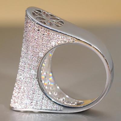 Unique Design Women Rings Full Bling Bling CZ Wedding Party Fashionable Female Rings New Gorgeous Jewelry