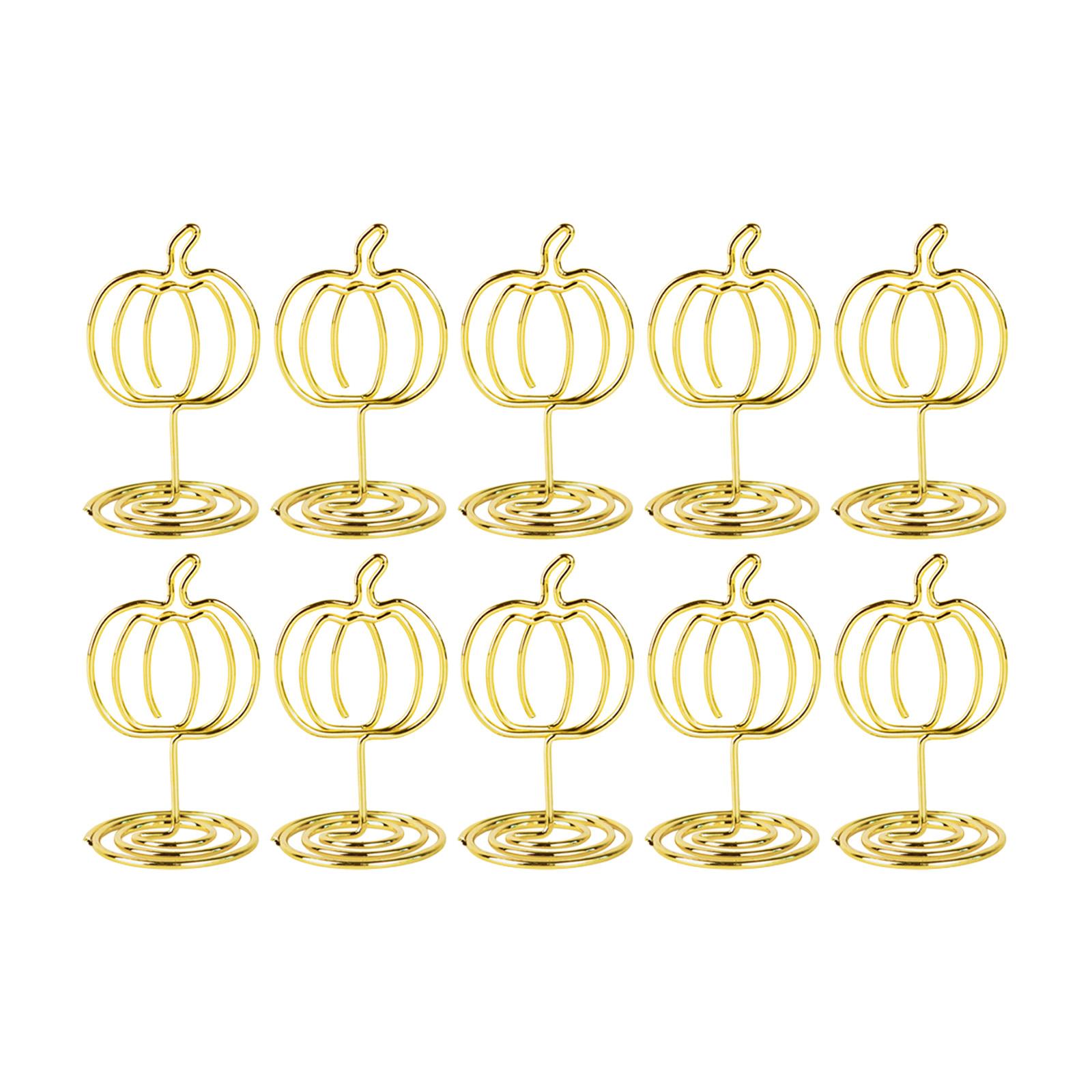 

10 шт. Металлические держатели для записок в форме тыквы, подставки для номеров столов, держатели для фотографий для украшения вечеринки в честь Дня благодарения, осени и сбора урожая