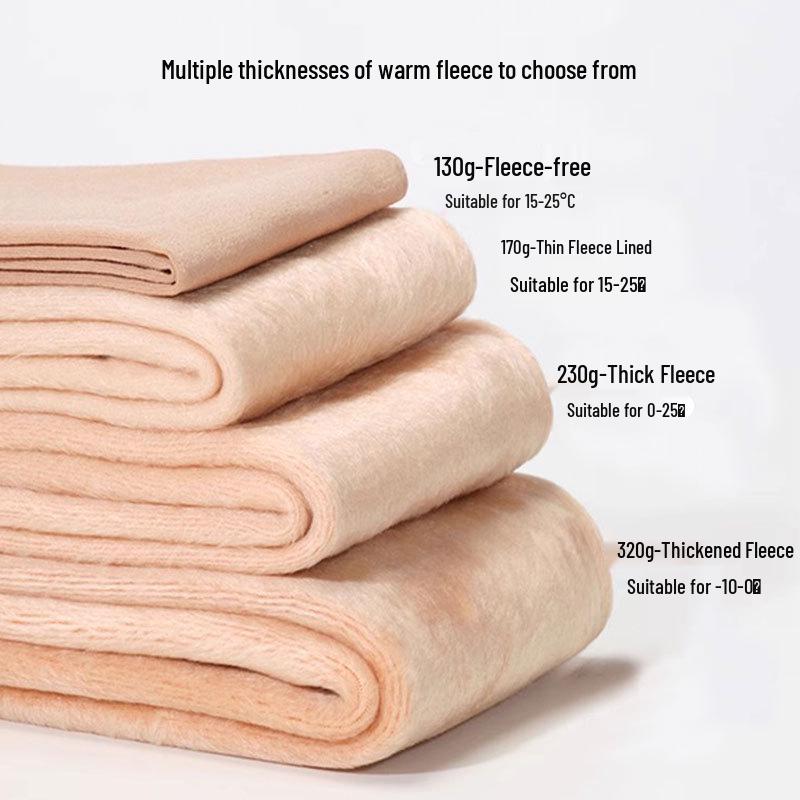 Women's Double Layer Fleece Lined Button Pantyhose for Autumn/Winter