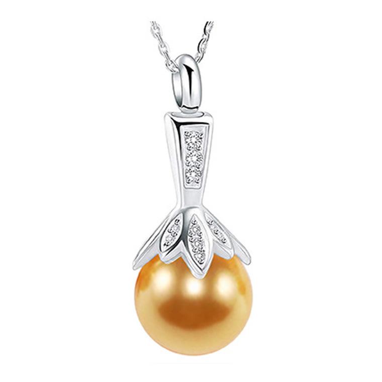 

Stainless Steel Pearl Pet Memorial Pendant Urn жовтий