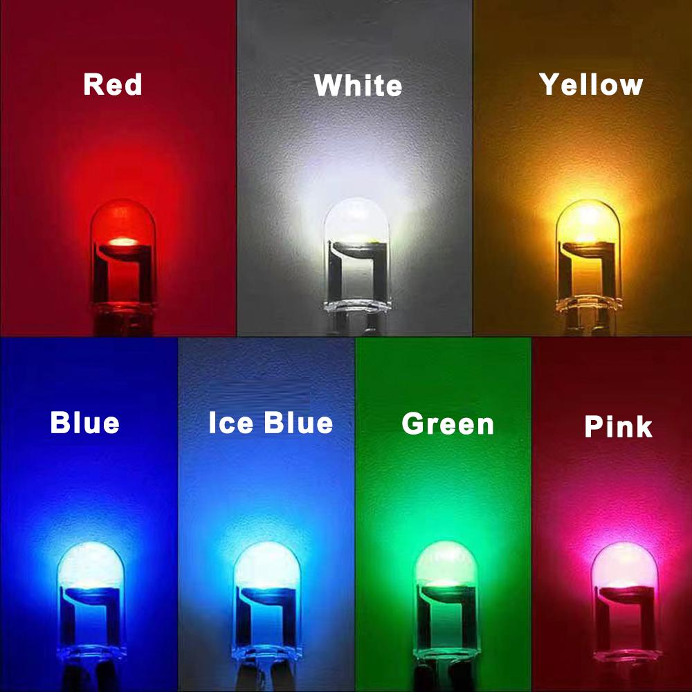 10PCS Car LED COB Bulb T10 W5W Signal Light 12V 6500K White Auto Interior Dome Reading License Plate Lamps Wedge Side Bulbs