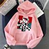 Anime Demon Slayer Tanjiro and Nezuko Hoodie Sweatshirt Women Korean Kpop Street Style Sweatshirt Girl Streetwear Winter Loose Top