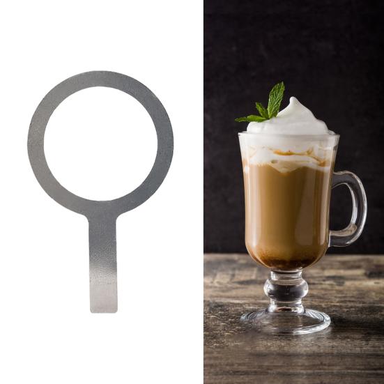 Edelstahl-Backbecherring mit hitzebeständigem Holzgriff, Milchteebecher-Abdeckung, Randdichtung für Dessert, Bubble Tea, geröstete Milch, DIY-Herstellung