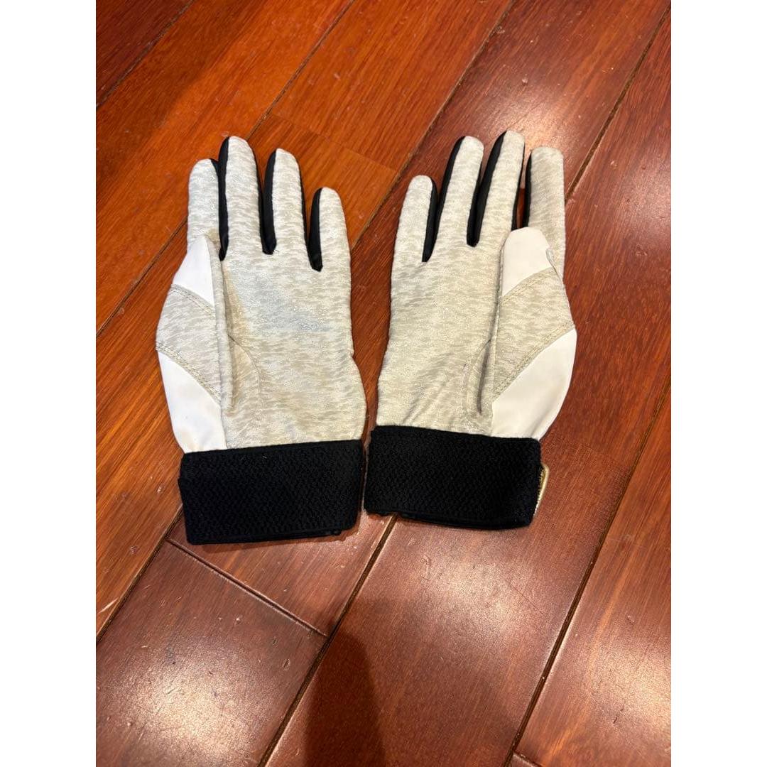 Used ZETT batting gloves for both hands white black