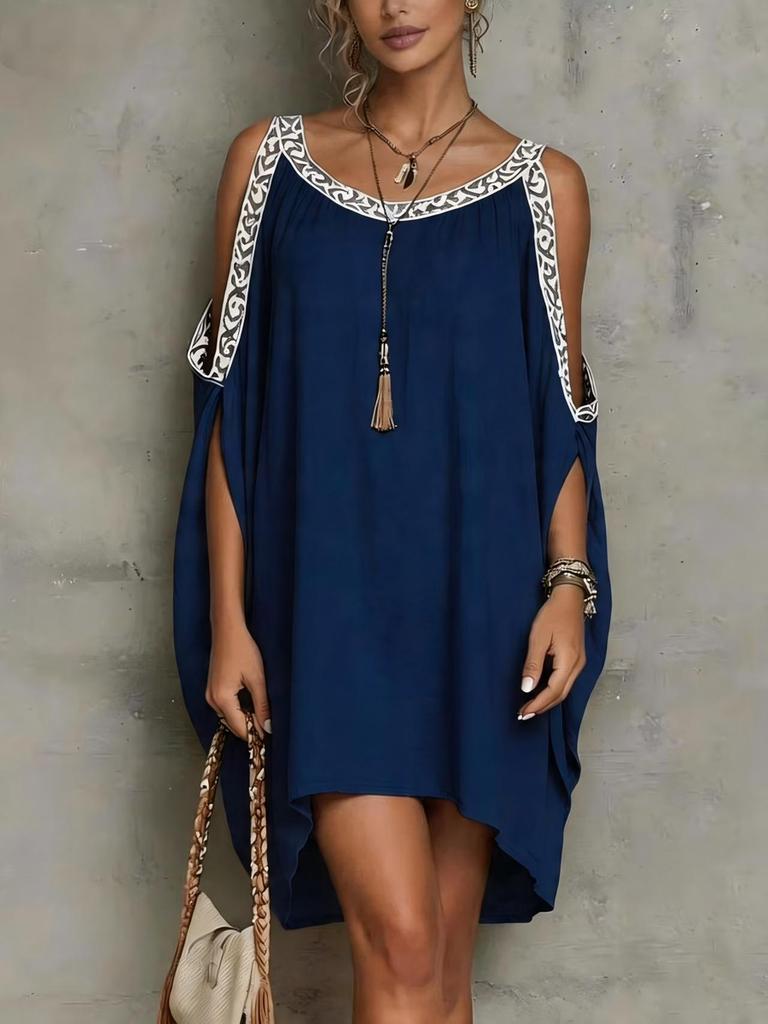 Sommar Ny Ärmlös Bomull Linne Klänning Lös Passform Elegant Trendig Halterneck Camisole Lång Klänning