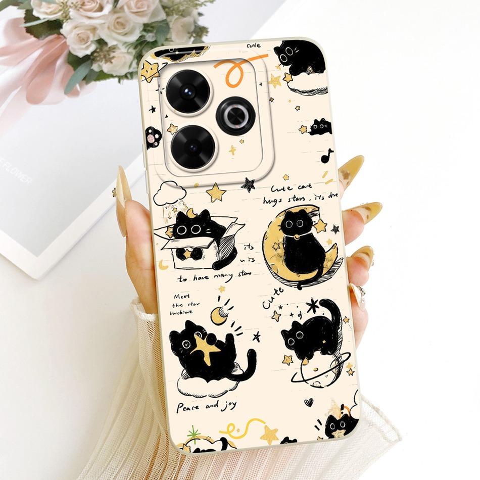 For Xiaomi Redmi 13X Cute Cat Flower Cartoon Phone Case For Redmi 13X Shockproof Soft Silicone Covers Bumpers