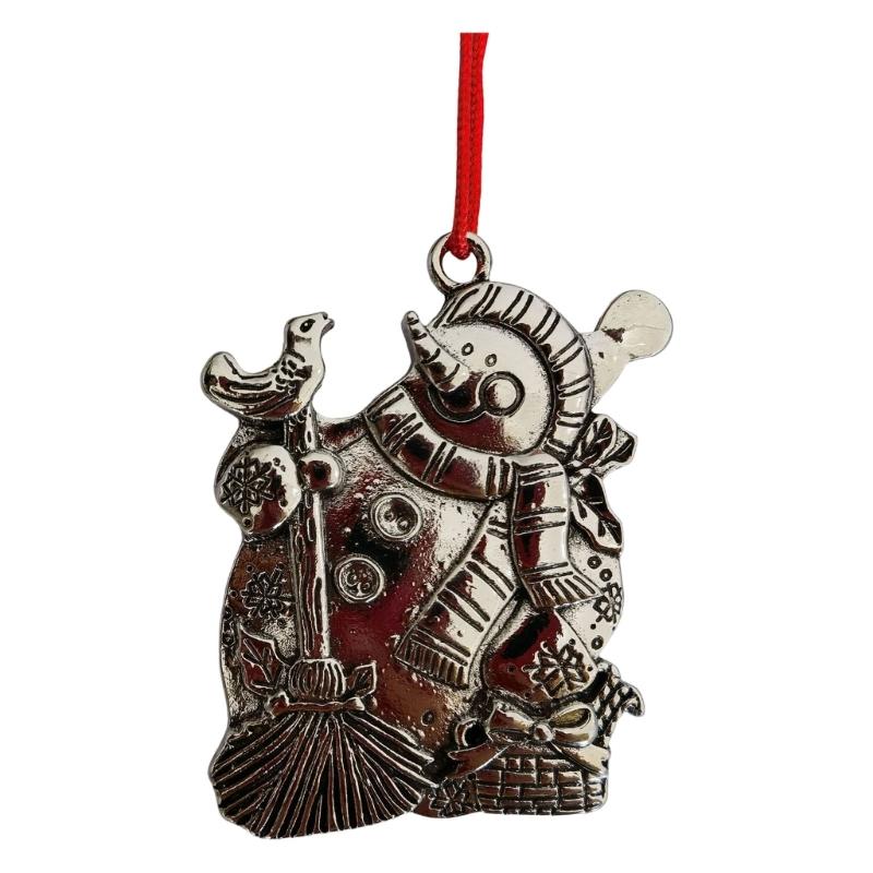 Silver Alloy Christmas Tree Decoration with Hanging Cord for Wreath Window Hook Holiday Tree Hanging Ornament for Home Display