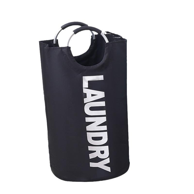 Large Round Printed Laundry Basket - Oxford Cloth Home Storage