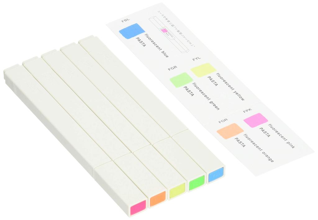 KOKUYO PASTA Graphic Fluorescent Marker, 5-Color Set, Water-Based, KE-SP15-5