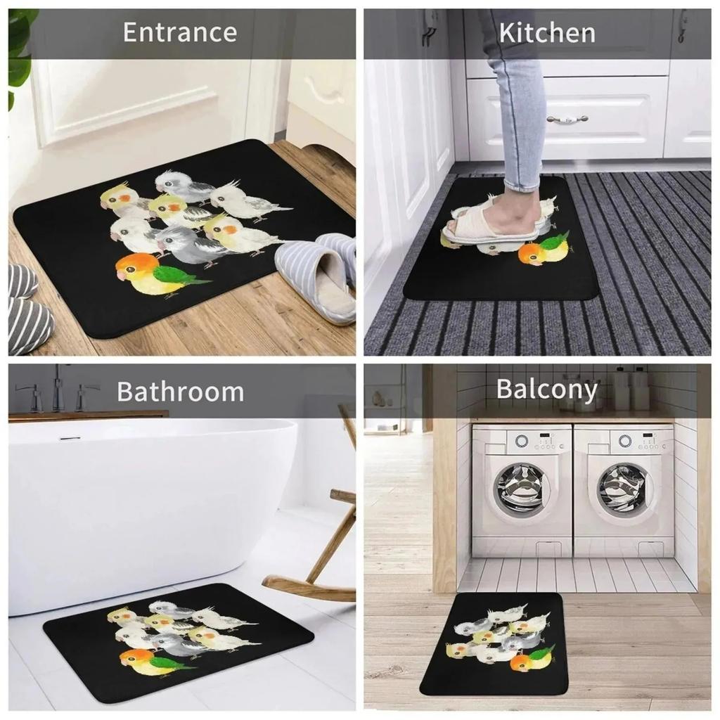 1PC Rainbow Cats Kitchen Rugs Non-Slip Home Door Mats Pop Design Bathroom Rugs Bath Mat Carpet for Home Sink Laundry Decor
