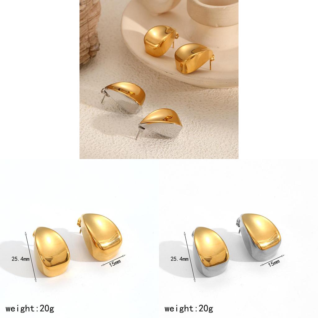 Stainless Steel Water Drop Earrings With Irregular Shape For Trendy Women Gift